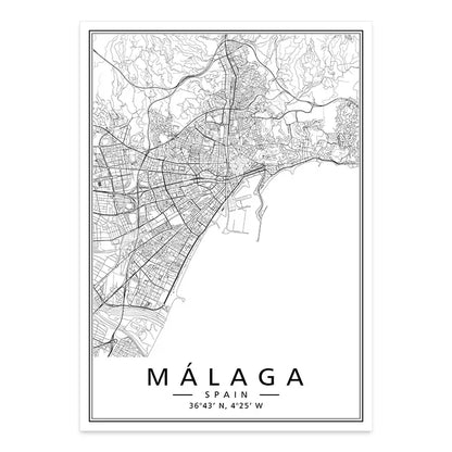 Affiches minimalistes des plus belles d'Espagne
