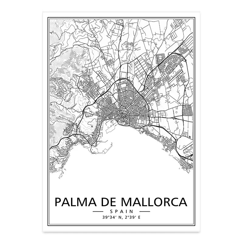 Affiches minimalistes des plus belles d'Espagne