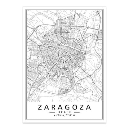 Affiches minimalistes des plus belles d'Espagne