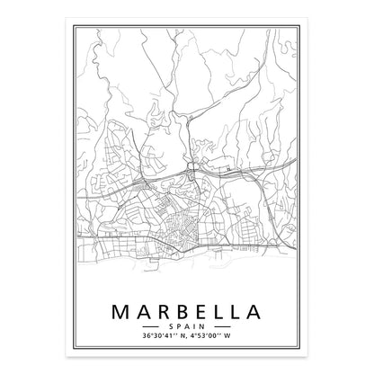 Affiches minimalistes des plus belles d'Espagne