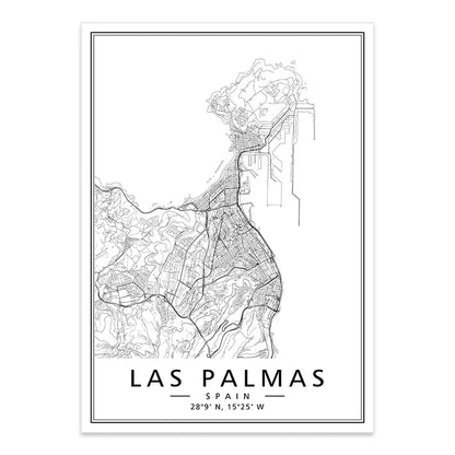 Affiches minimalistes des plus belles d'Espagne