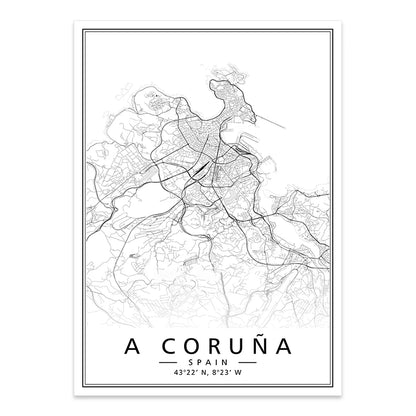 Affiches minimalistes des plus belles d'Espagne