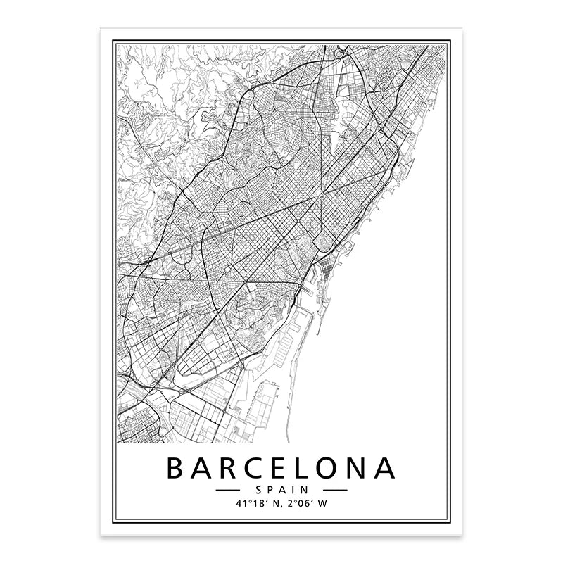 Affiches minimalistes des plus belles d'Espagne